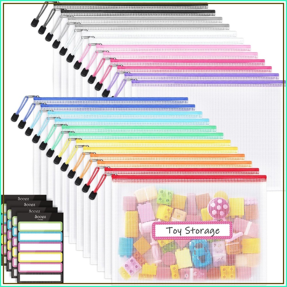 Board Game Organization - 24 Pack Mesh Zipper Pouches with
