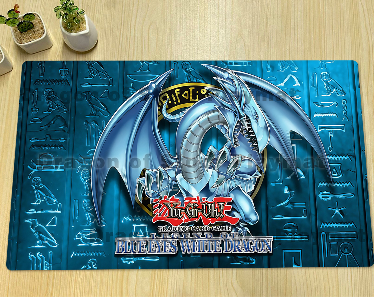 Board Game Yugioh - YuGiOh Blue-Eyes White Dragon Play Mat