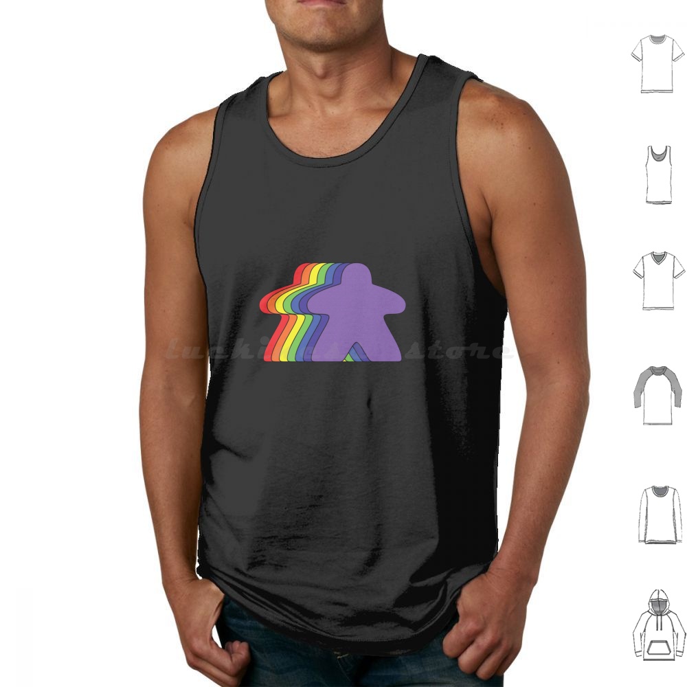 Rainbow Meeples Tank Tops Prin - Board Game Geek reseña y precio