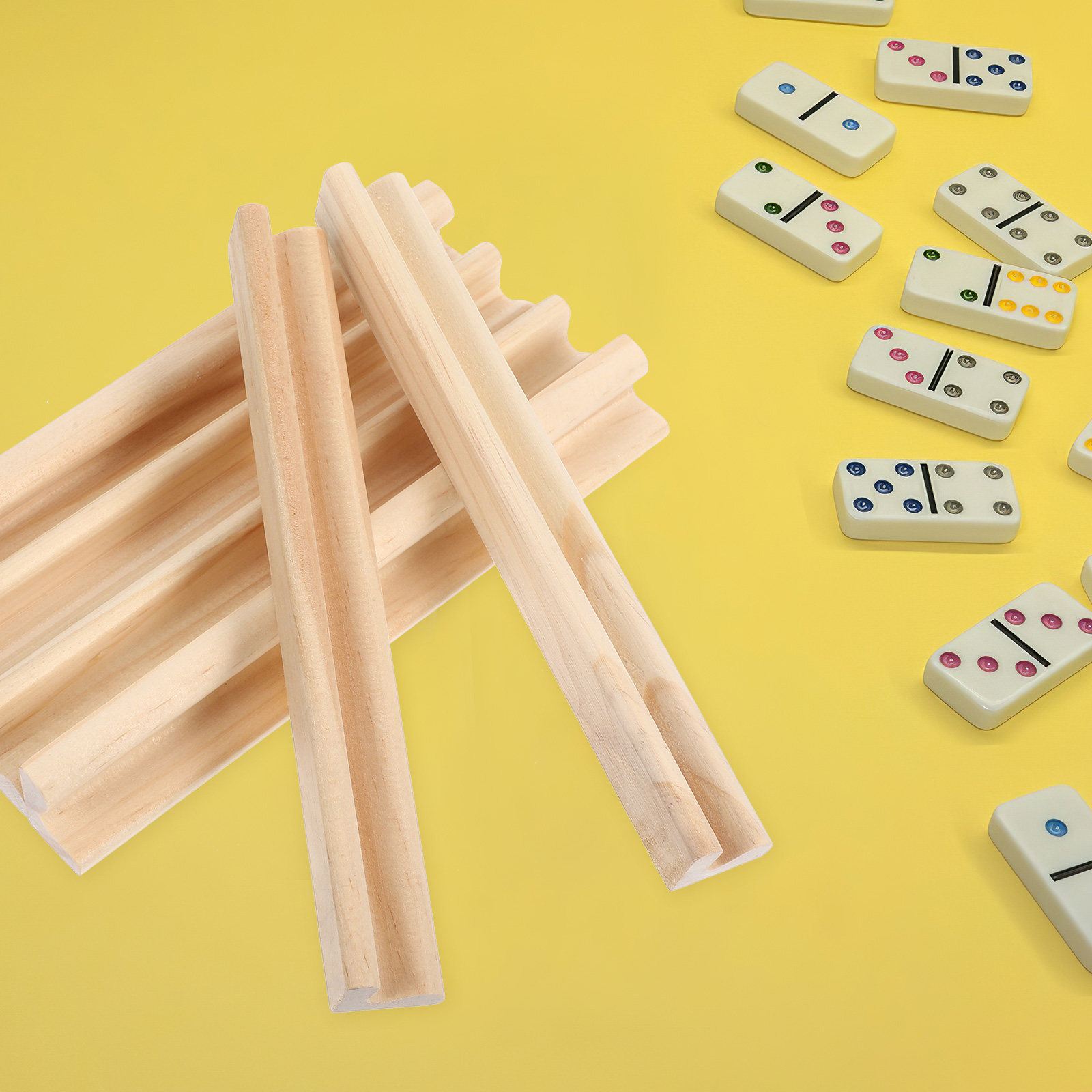 6Pcs Wooden Domino Racks Engli - Board Game Organization reseña y precio